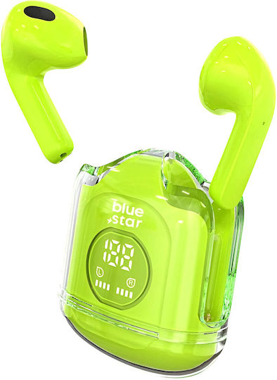 Blue Star Fi22 Earbud Bluetooth Handsfree Ακουστικά με Θήκη Φόρτισης Πράσινα