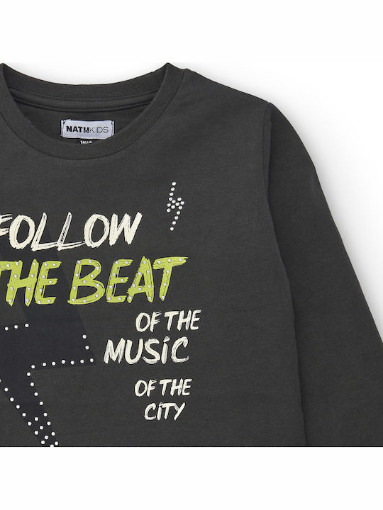 Kids' Shirt Long Sleeve Anthracite