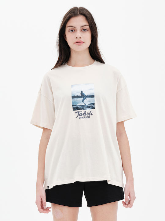 Γυναικείο Oversized Crop T-shirt Light Orange