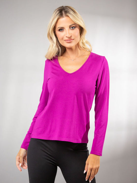 Women's Blouse with V Neckline Green