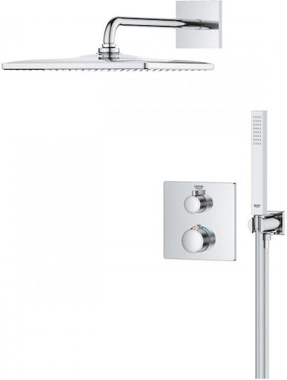Grohe Grohtherm Rainshower Mono 310 Cube Душ система Вграден термостатичен смесител Вътрешно тяло Душ глава Ръчен душ Аксесоари