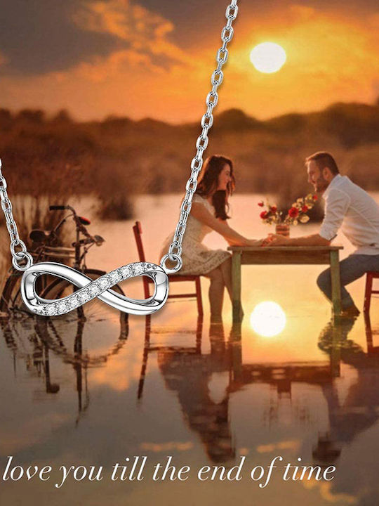 By Queen Necklace Infinity from Silver with Zircon