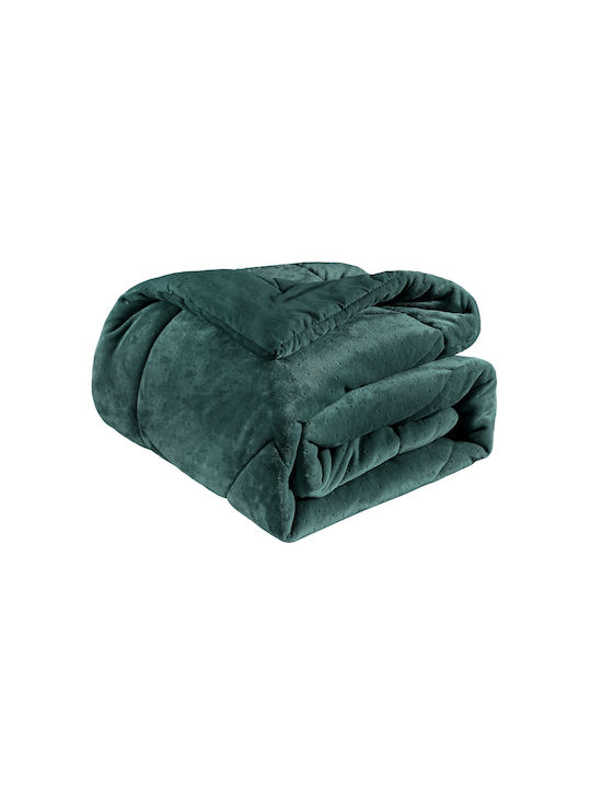 Guy Laroche Sherpa Comforter Set Super King 240x260cm Drops Petrol 660 GSM