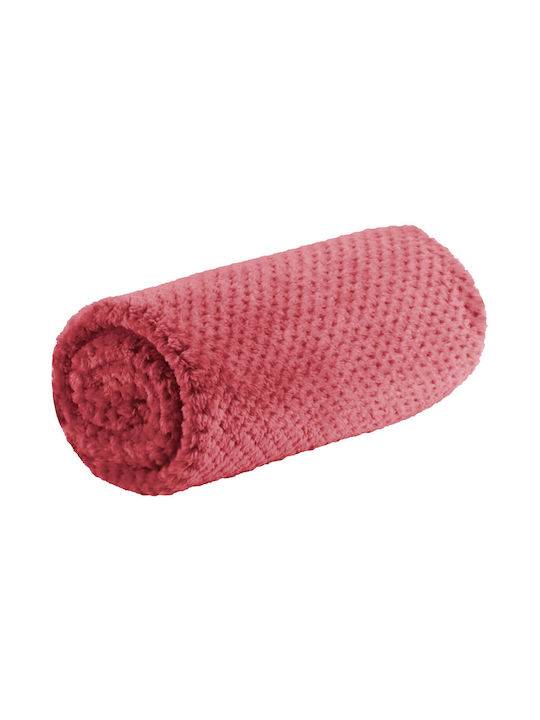 TnS Popcorn Velvet Blanket Double 200x220cm Pink
