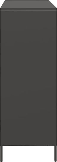 vidaXL Wohnzimmer Vitrine aus Metallisch Schwarz 101.5x39x103.5cm