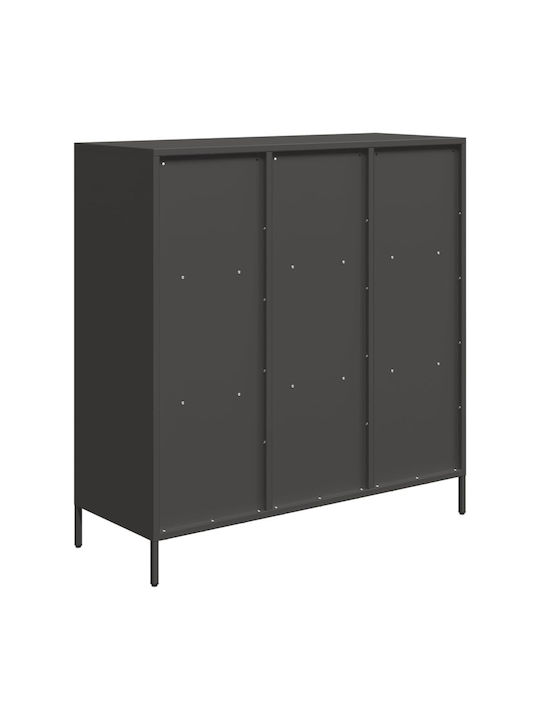 Wandregal Boden Schwarz 101.5x39x103.5cm