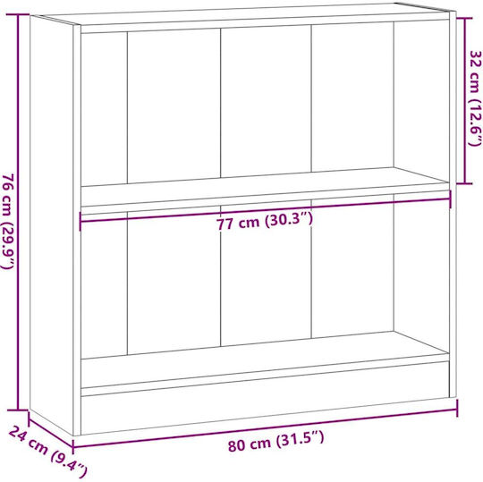 Bibliothek Braun 80x24x76cm