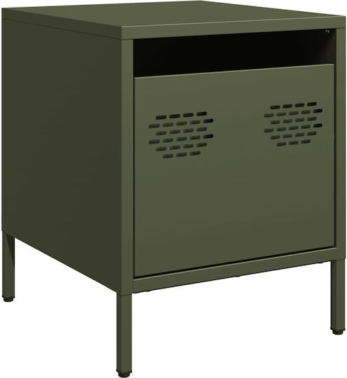Metal Bedside Table Green 35x39x43.5cm