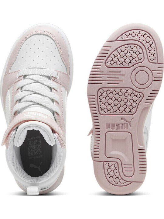 Rebound V6 Παιδικά Sneakers High με Σκρατς Λευκά