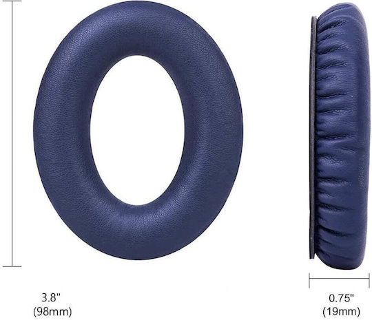 Set 2 Perne pentru Urechi Edman Bose Quietcomfort 35 35 II QC35 QC35 II Spumă cu Memorie Piele Sintetică Albastru