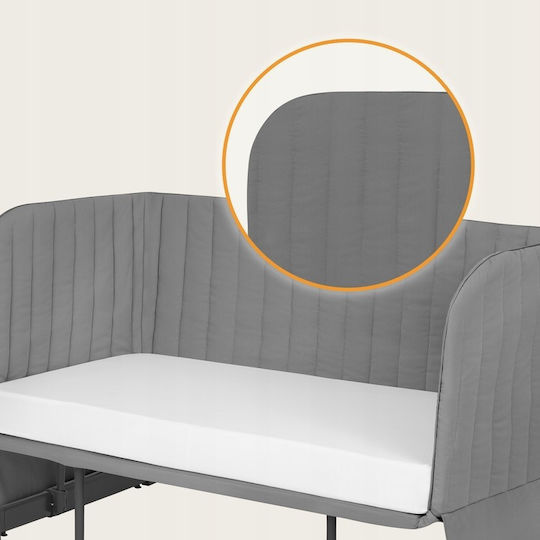 Lionelo Wiege Thomi Plus mit Matratze und Rädern Gray Concrete
