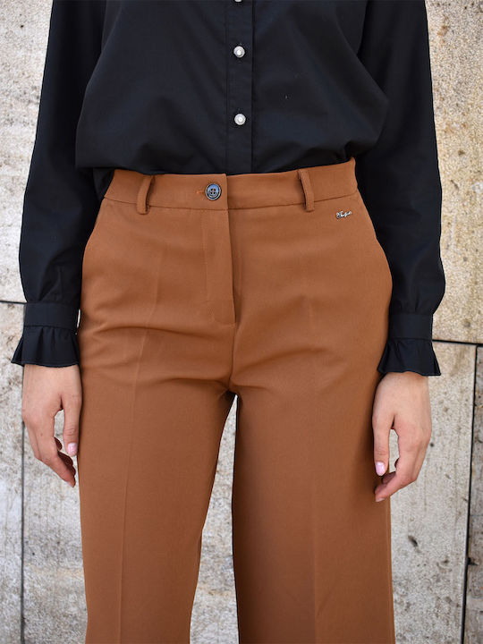 Women's Fabric Trousers Camel
