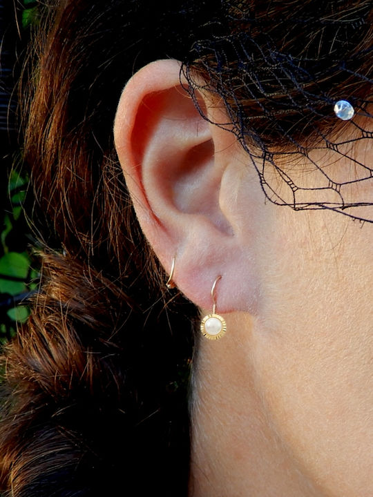 Polytimo Earrings made of Gold 14K with Pearls
