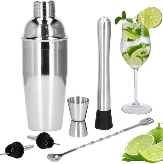 Cocktail Shaker Kit Bartenders 550ml Ki13 6 Pieces
