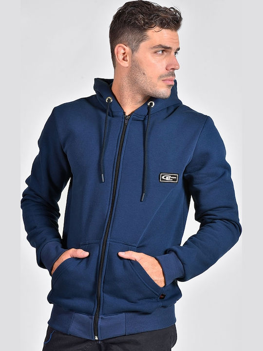 Blue Hooded Cardigan