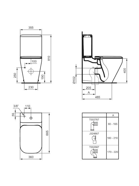 Ideal Standard Καπάκι Λεκάνης Πλαστικό Λευκό