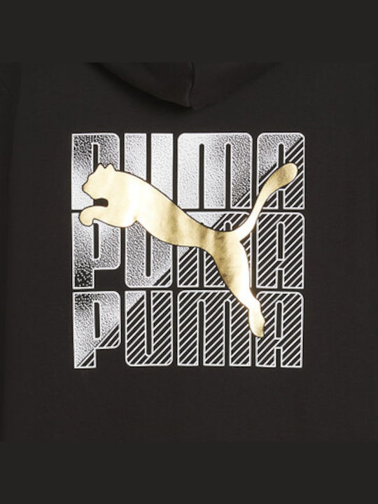 Puma M Ess+ Logo Sweatshirt with Hood Black