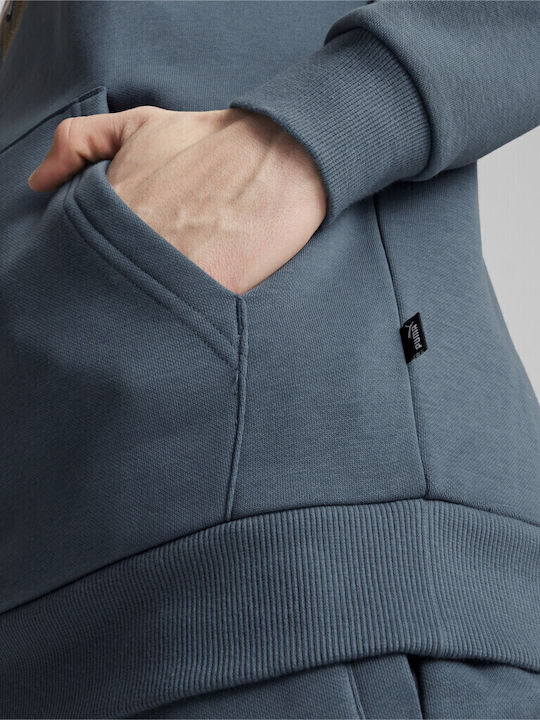 M Ess+ Logo Sweatshirt with Hood Petrol Blue