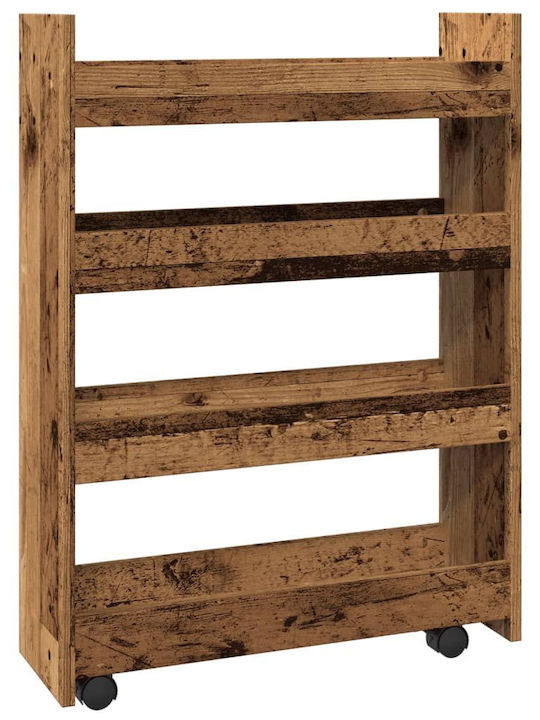 vidaXL Wooden Kitchen Trolley 3 Tiers Brown 60x20x82cm
