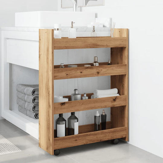 vidaXL Τρόλεϊ Κουζίνας Ξύλινο 4 Θέσεων Καφέ 60x20x82cm