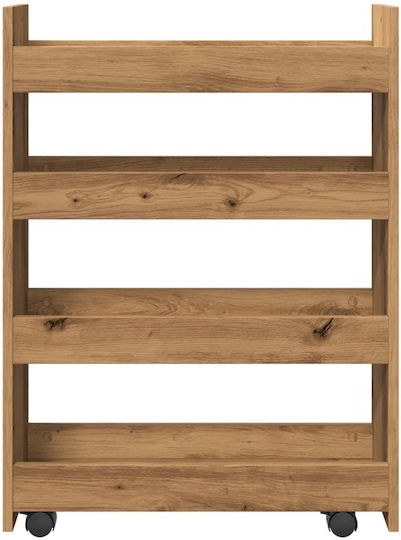 vidaXL Τρόλεϊ Κουζίνας Ξύλινο 4 Θέσεων Καφέ 60x20x82cm