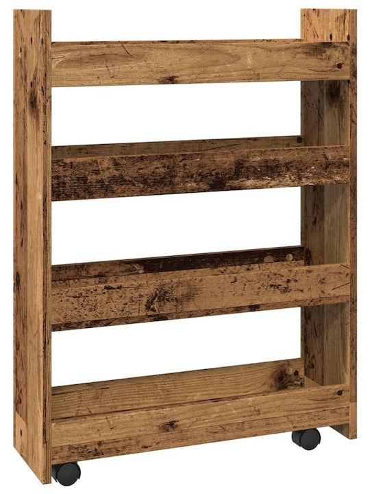 vidaXL Wooden Kitchen Trolley 3 Tiers Brown 60x20x82cm