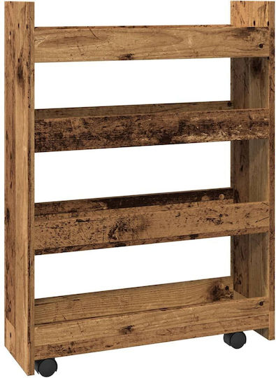 vidaXL Τρόλεϊ Κουζίνας Ξύλινο 3 Θέσεων Καφέ 60x20x82cm