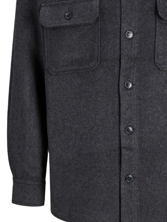 Дълъг Ръкав Overshirt Стандартна Кройка Черен