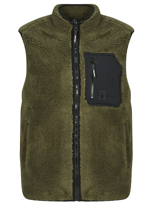 Muzzer Fuzzar Men's Fleece Cardigan Khaki