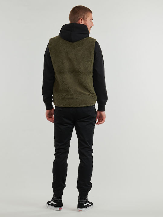 Muzzer Fuzzar Men's Fleece Cardigan Khaki