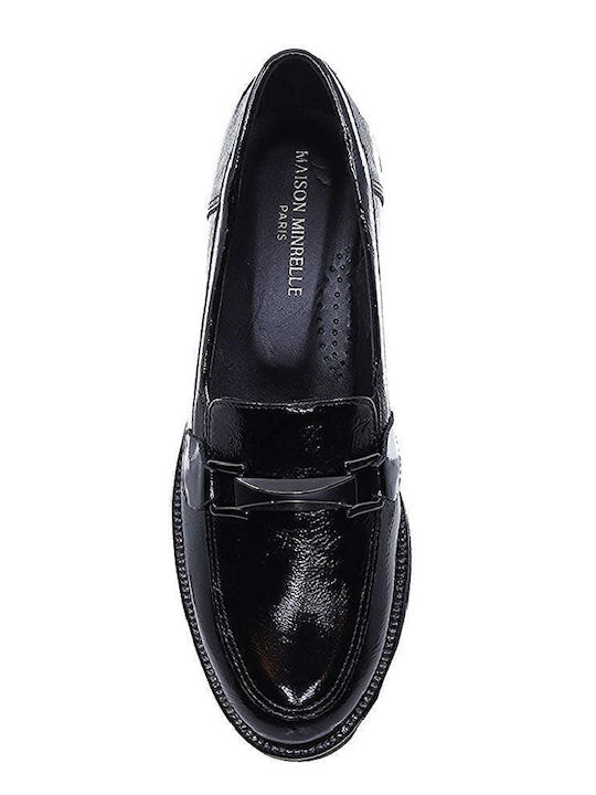 Patent Leather Women's Moccasins in Black Color 10530081.BP