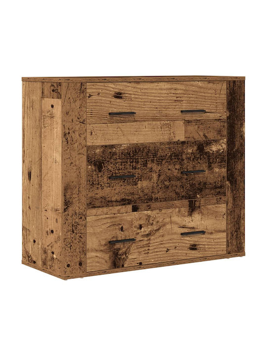 Wooden Chest of Drawers Coffee 80x33x70cm