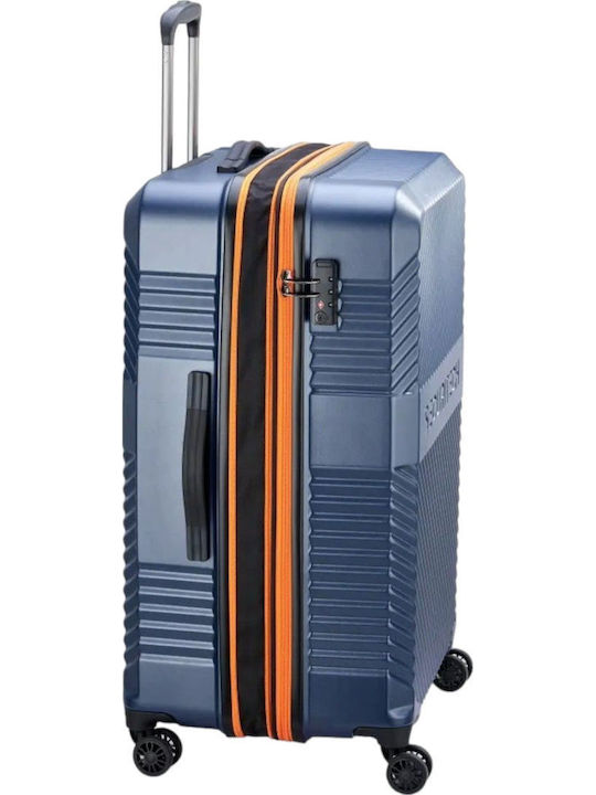 Securitech by Delsey Patrol Μεγάλη Βαλίτσα Ταξιδίου Σκληρή Blue με 4 Ρόδες Ύψους 75.5εκ.