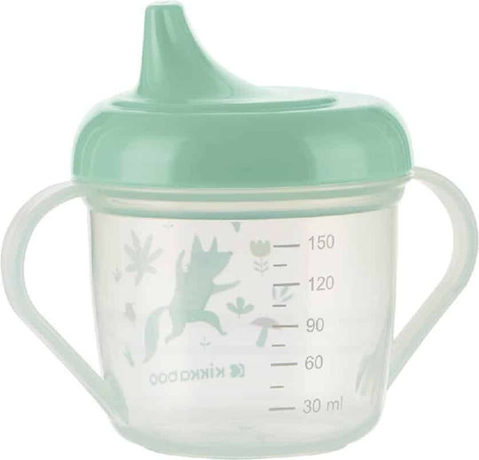 Kikka Boo Educational Sippy Cup Plastic with Handles Green Forest Party Mint for 12m+m+ 150ml