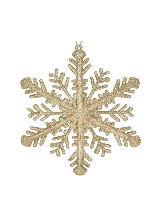 Ornament suspendat Fulgi de zăpadă Plastic Auriu