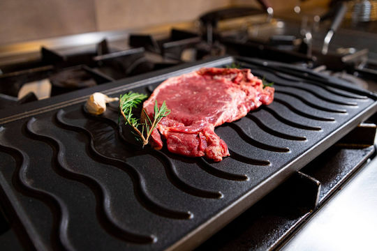 Lunaway Backblech Beidseitig mit Gusseisen Grill Oberfläche 55x30x1.6cm