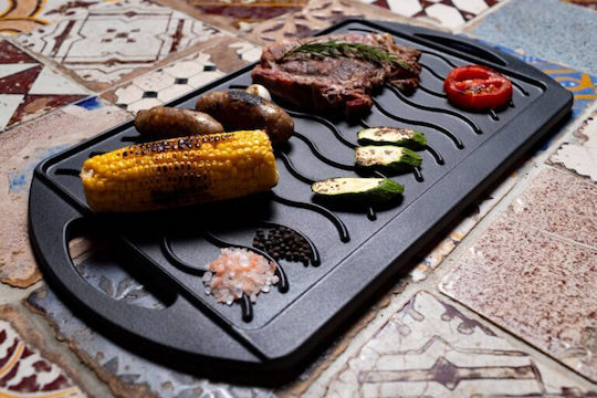 Lunaway Backblech Beidseitig mit Gusseisen Grill Oberfläche 35x25x1.6cm