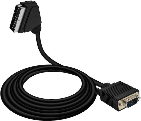 SCART Male to VGA Male Video Cable 1.8m Linq Black