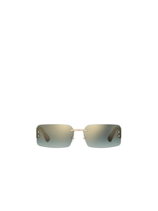 Moschino Sunglasses with Gold Metal Frame and Blue Gradient Mirror Lens MOS169/S 5F6/EZ