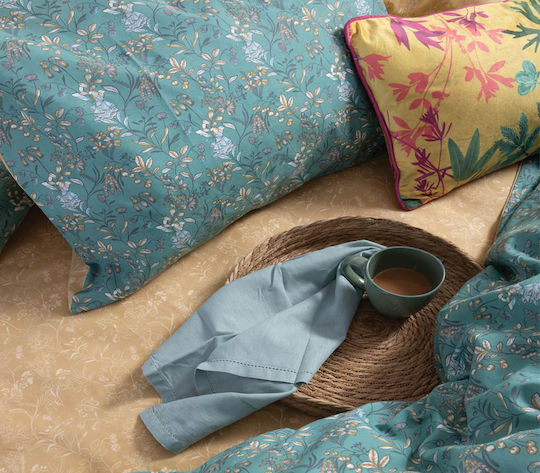 Nef-Nef Homeware Комплект Плик за Завивка Памучен Кинг Сайз с 2 Калъфки 240x230 Odete Зелен