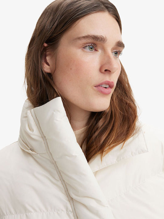Bubble Women's Short Puffer Jacket for Winter White