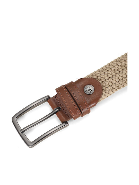 Elastische Herren Gürtel Stoff Gestrickt Beige Tan LGD-14-23-Beige Tan