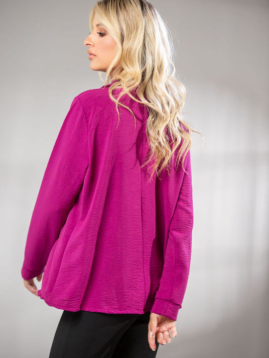 Langärmelig Damen Hemd Purple