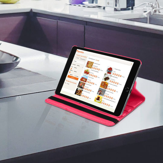 Husă tip folio cu suport 360° absorbantă de șocuri pentru Apple iPad 10.2 2019 2020 – Fuchsia