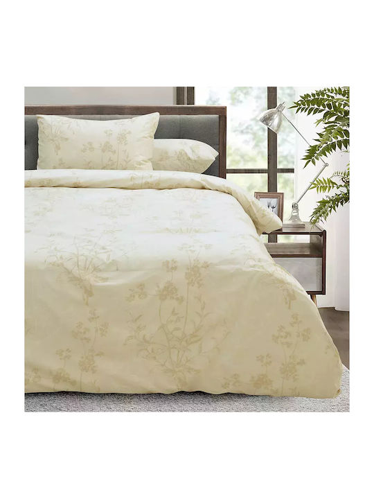 Lino Home Duvet Cover Set Cotton Single with Pillowcase 160x240 Pont Beige