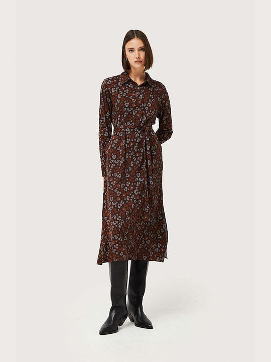 Compania Fantastica Midi Shirt Dress Dress Brown