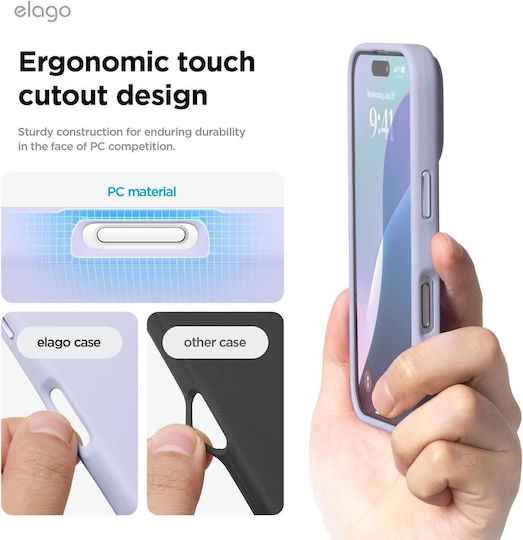 Elago Umschlag Rückseite Silikon 1.7mm Lila (iPhone 17 Pro / iPhone 16 Pro)