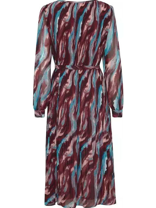 Rochie Midi Vișinie, Roz