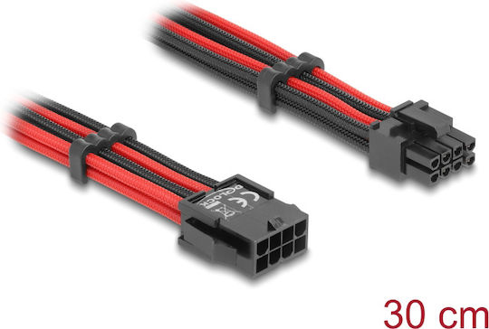 Delock Καλώδιο 8 Pin 6+2 Pin Pcie 80975 Υφασμάτινη Επένδυση 30cm 118584