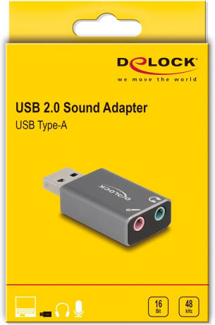 DeLock External USB 2.0 Sound Card Gray (66633)